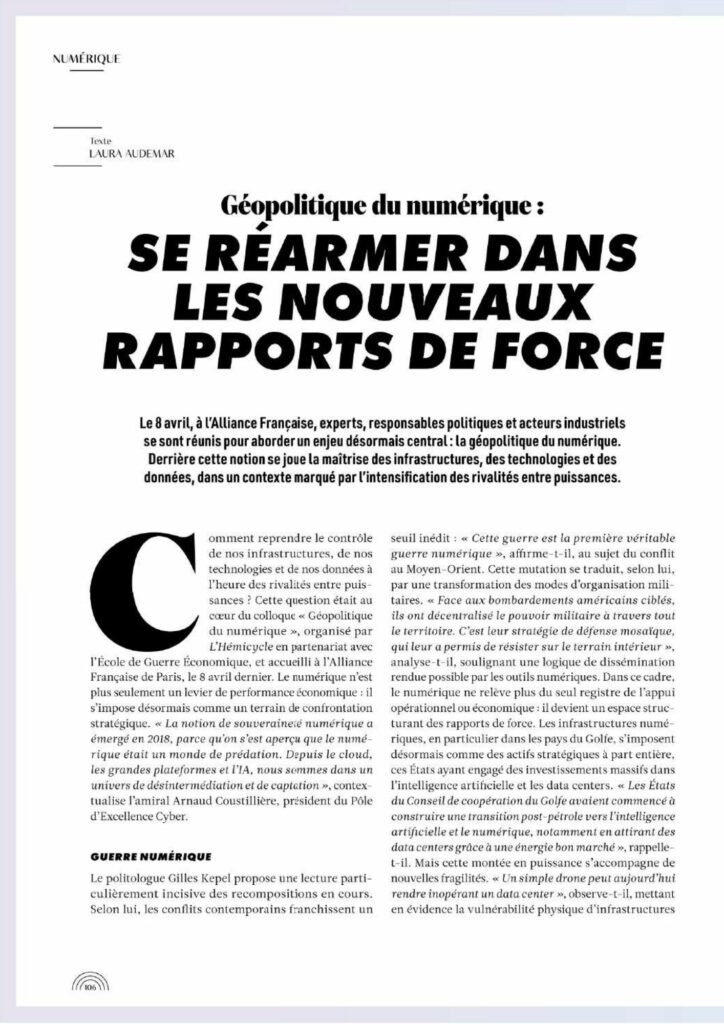 Géopolitique du numérique : se réarmer dans les nouveaux rapports de force